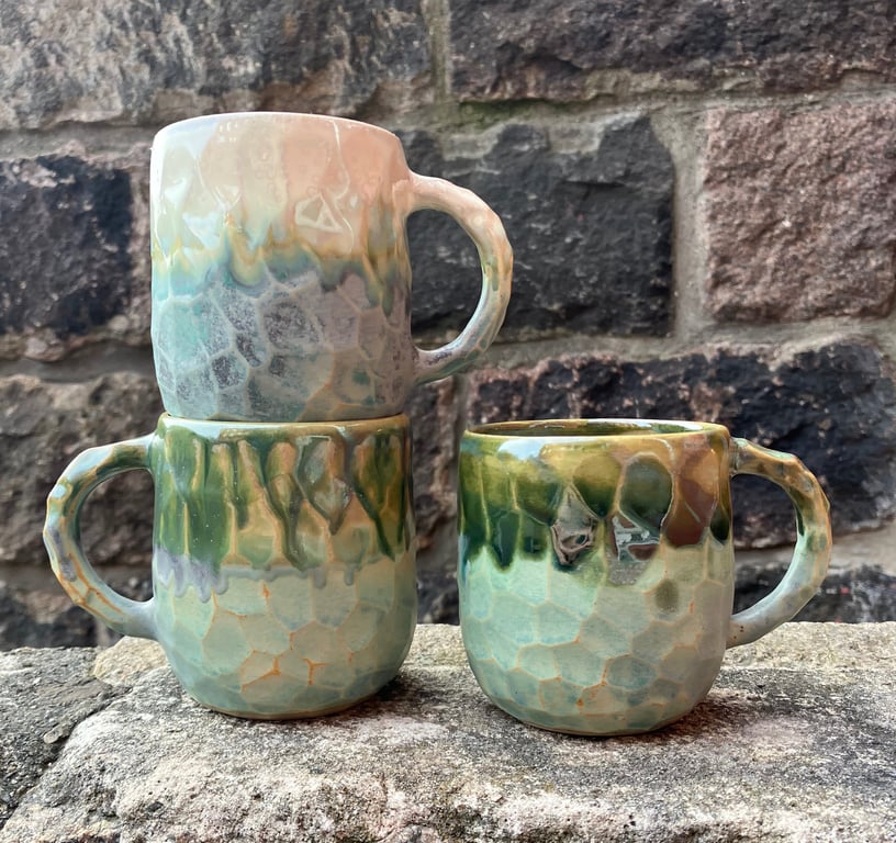 Facetskåret kop med hank billede 8