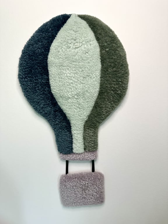 Tuftet luftballon - Håndlavet vægkunst i 100% uld. billede 4