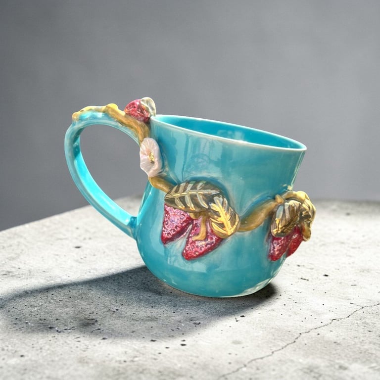 Overflod – håndlavet keramik krus med guld &amp; MOP billede 6