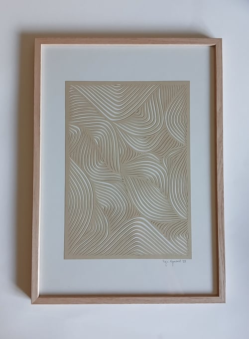 A3 papercut, beige, indrammet