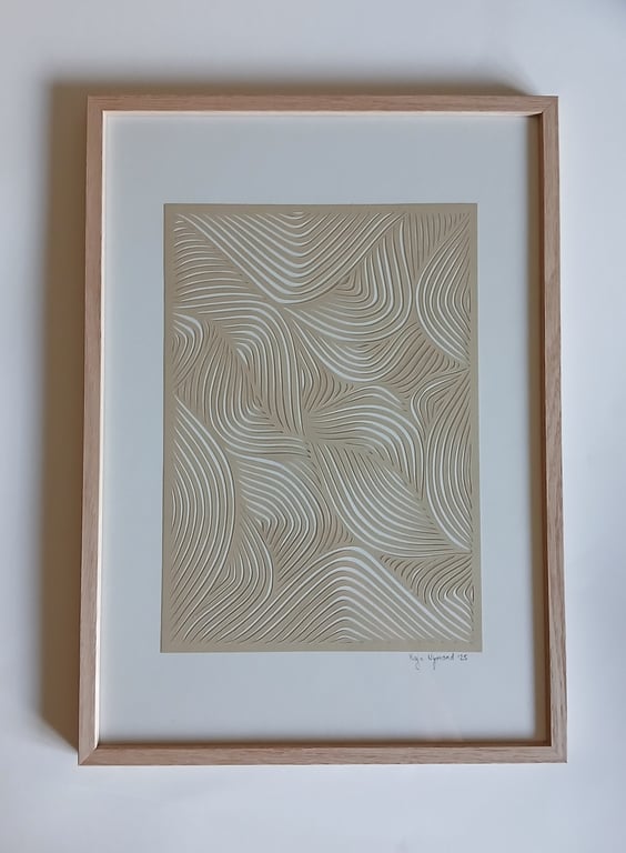 A3 papercut, beige, indrammet (2)