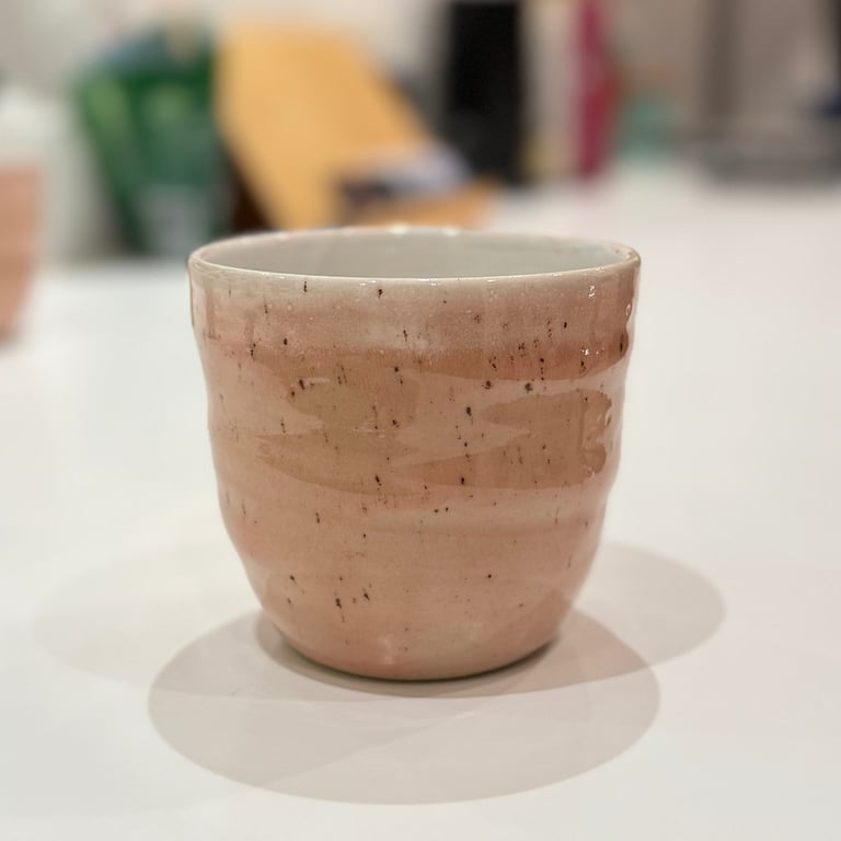 Spiral krus pudder rosa med nister, L