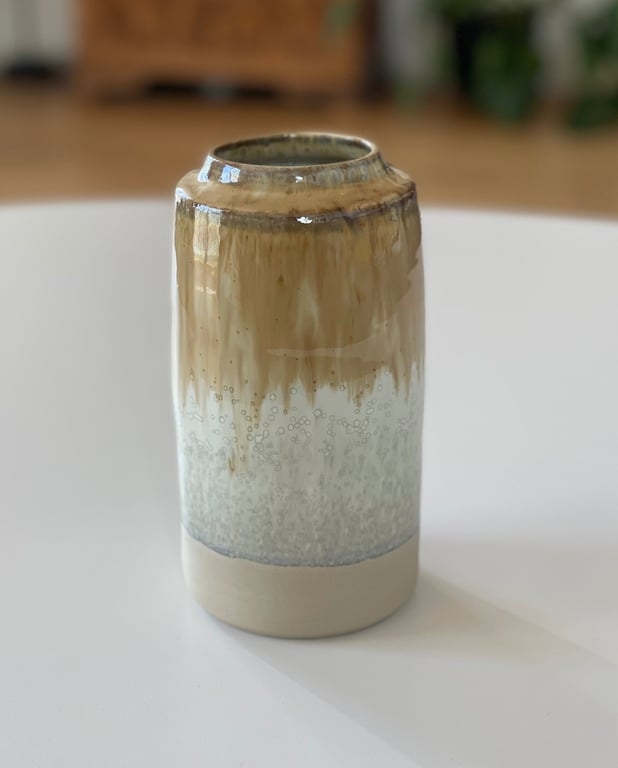Vase, creme/karamel - 18 cm