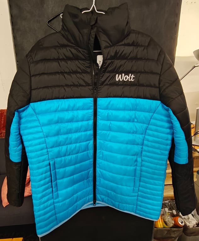 Ny Wolt Partner vinterjakke – str. L – letvægts dunjakke i blå/sort