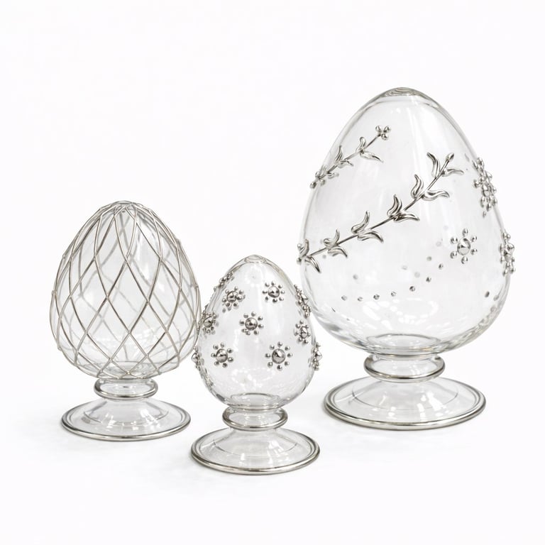 PÅSKEÆG PÅ FOD - LUMIÈRE EASTER - KRYSTALKLAR HVIDGULD