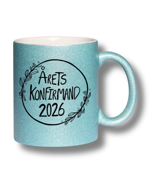 Krus: Årets konfirmand 2026 Lys blå glimmer