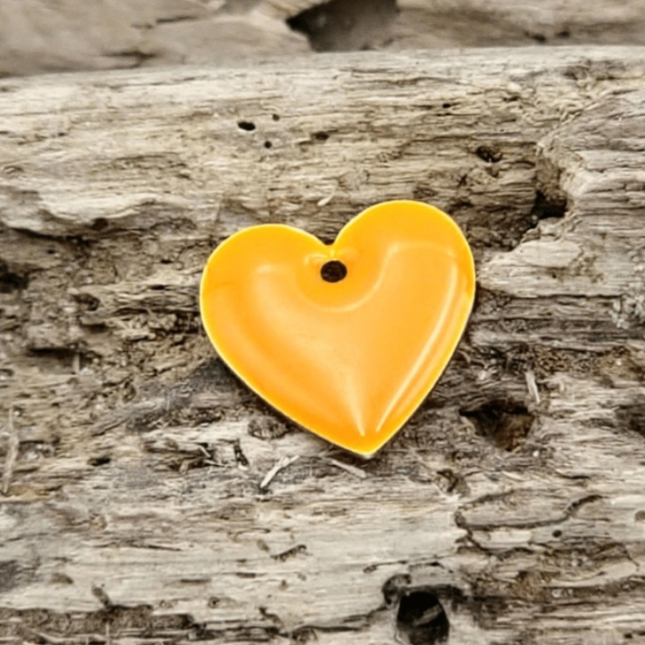 Emalje hjerter - store orange. billede 2