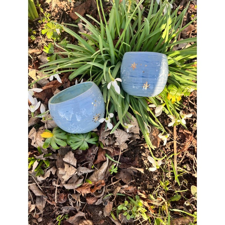 Snefnug – porcelæn og guld billede 5