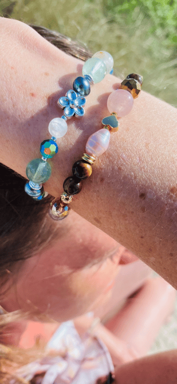 Bjergkrystal og Grøn Fluorit armbånd