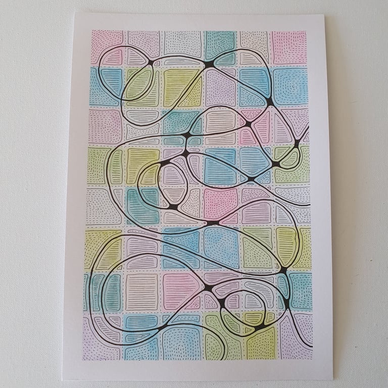 A4 Akvarel Neurographic Art med tern