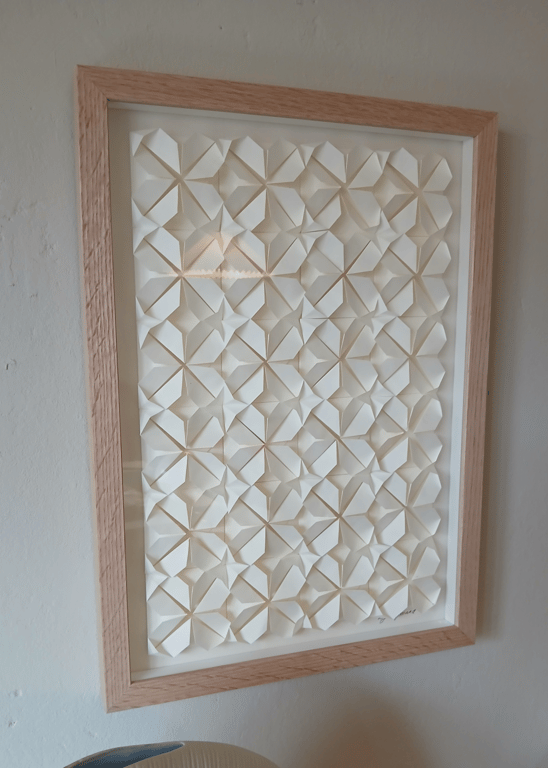  A3 foldet værk, naturhvid, indrammet  (5)