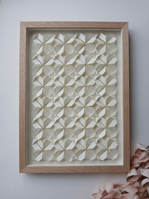  A3 foldet værk, naturhvid, indrammet 