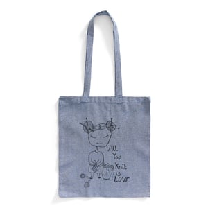 Mulepose: all you knit is love Blå – produktbillede