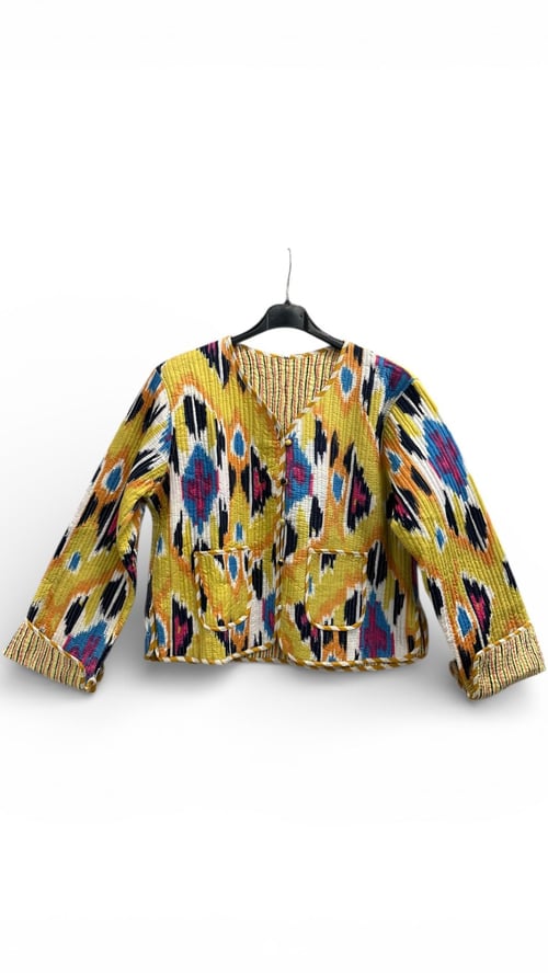 Nevada Quiltet cotton Jacket. Yellow w grafic. Onesize str 36-44. (2)