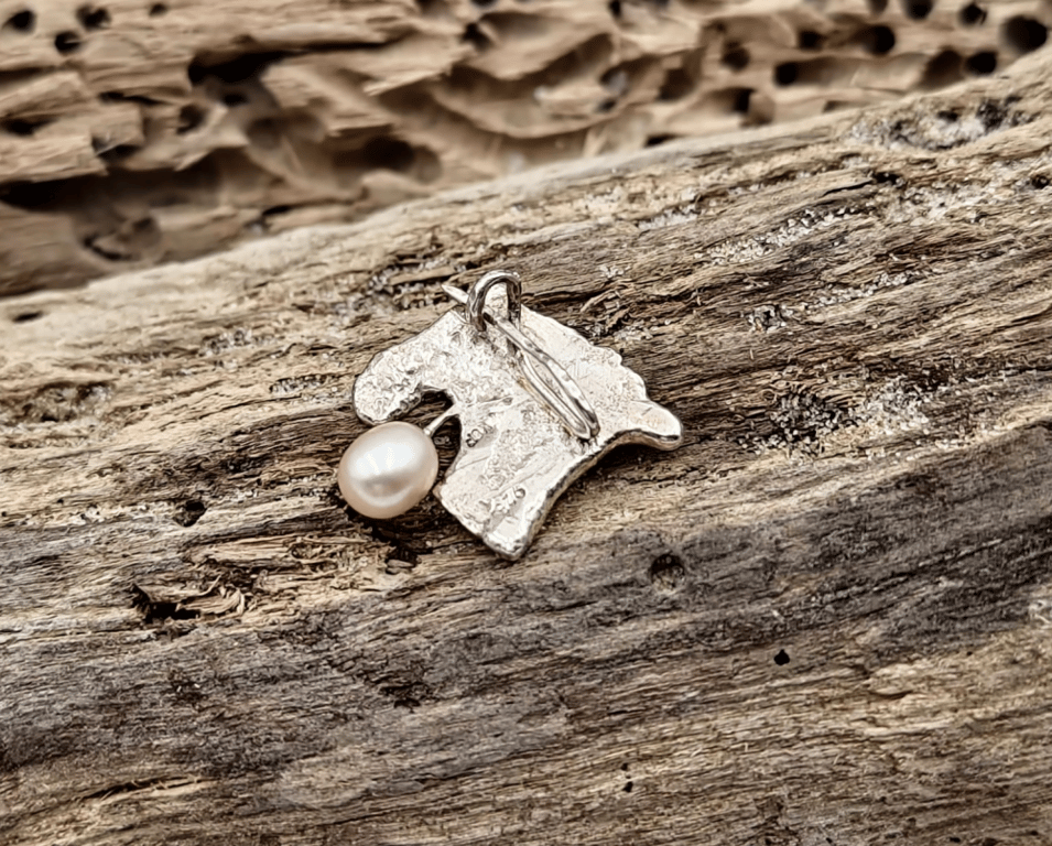 Unika broche med rosa perle. billede 2