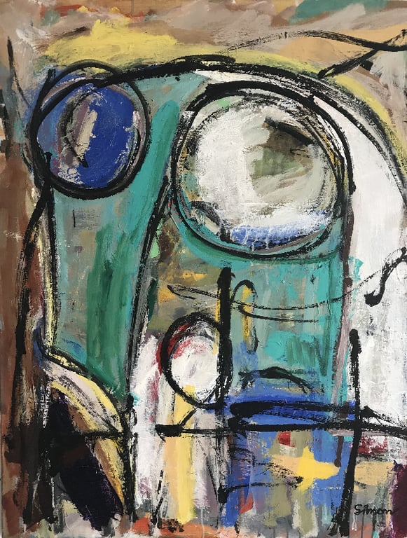 # 1106 Unik Kunstmaleri olie 80 X 100 cm billede 2
