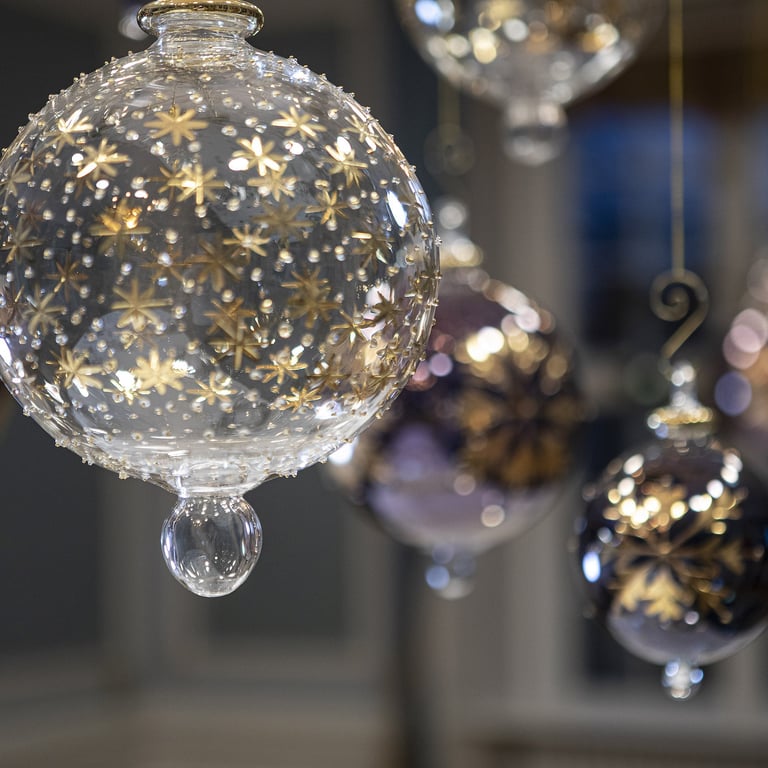 JULEKUGLE DESIGN 1001 KRYSTAL MED GULD ELLER HVIDGULD billede 15