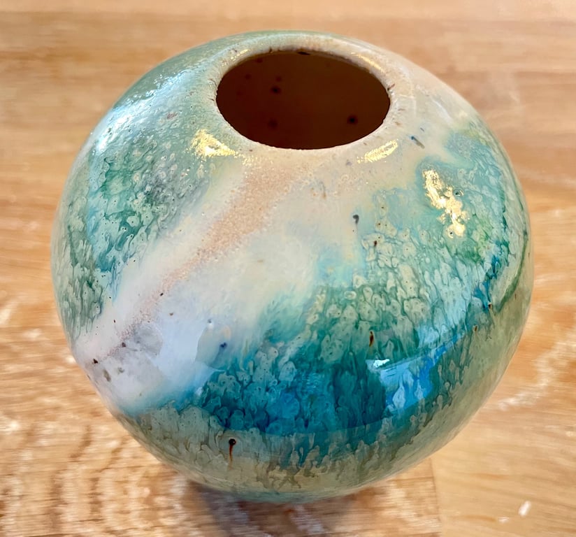 Vase, grøn swirls