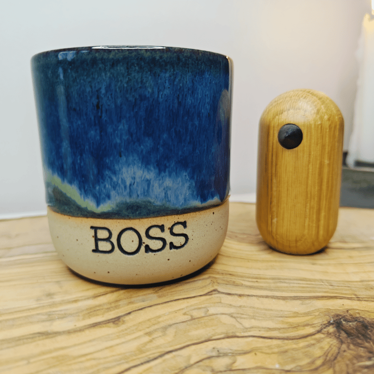 Havblå BOSS kop