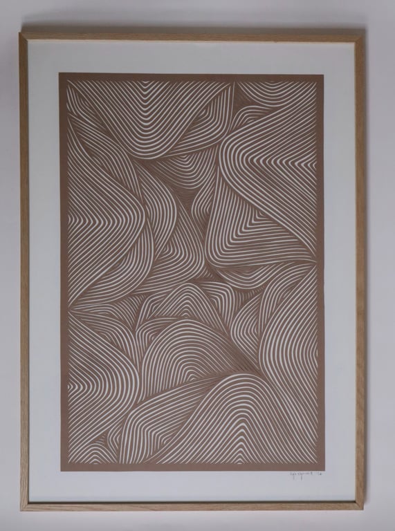 50x70cm papercut, nougat, indrammet  (4)