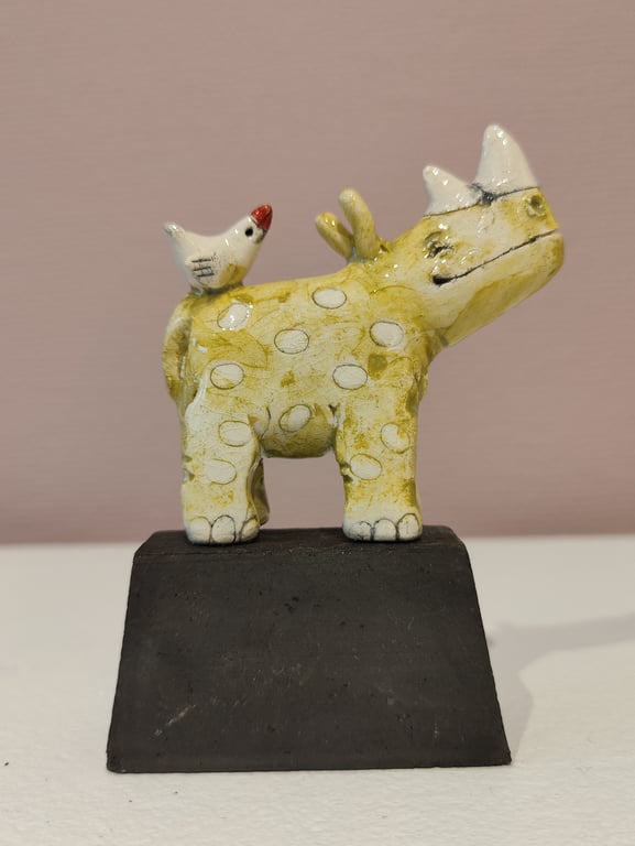 Næsehorn m. fugl, Lime 