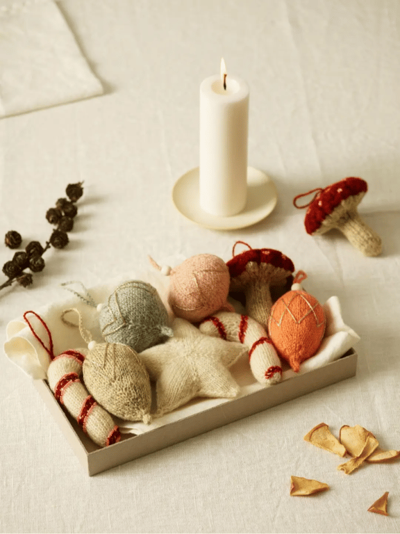 Opskrift: Julekugler strikket i finuld billede 2