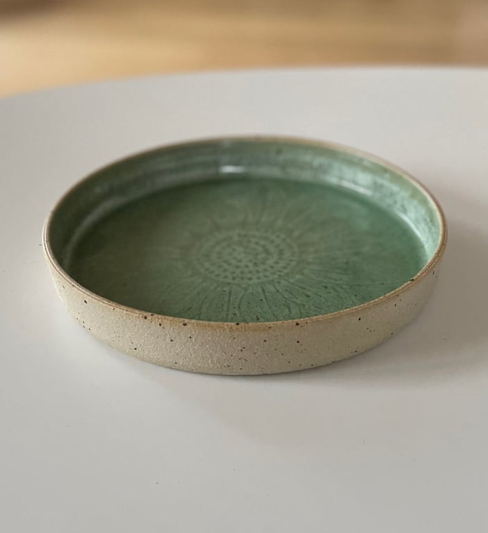 Solsikkefad, kobbergrønt - ø 25 cm