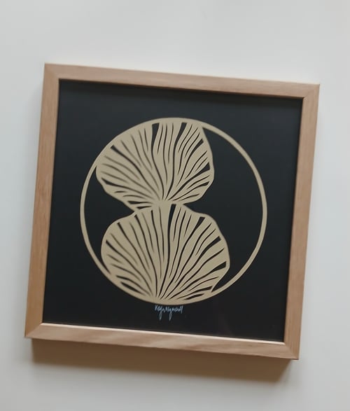 20x20cm papercut, indrammet 