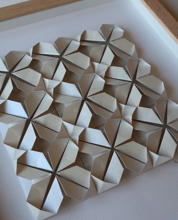 30x30cm foldet papirværk, Indrammet  billede 2