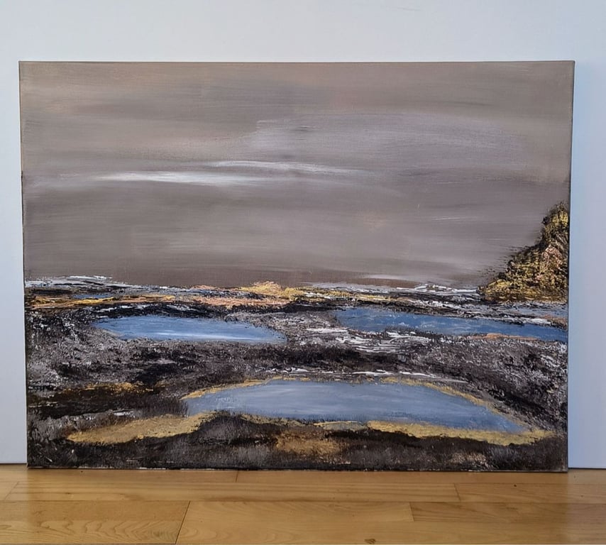 Strand maleri med mange detaljer 