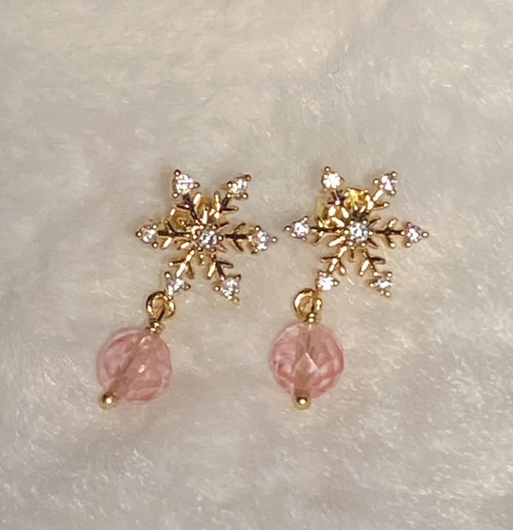 Øreringe med snefnug og zirkonia billede 2