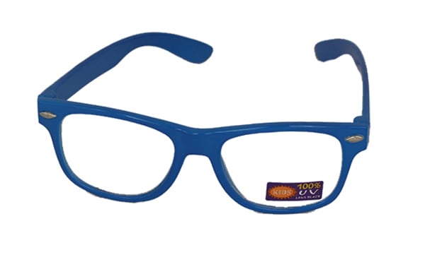 Blaue Wayfarer-Kinderbrille ohne Stärke