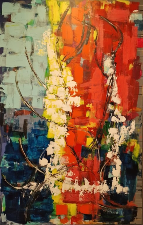 #1186  Maleri 90X140cm SOLD billede 2