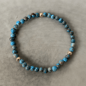 Blå efterårsjaspis armbånd 4mm – produktbillede