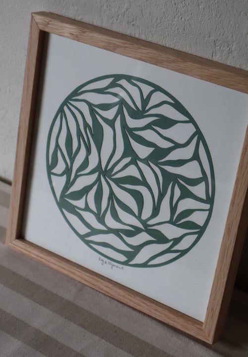 20x20cm papercut, salvie, Indrammet 