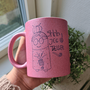 Krus: shhh jeg tæller Pink Glimmer – produktbillede