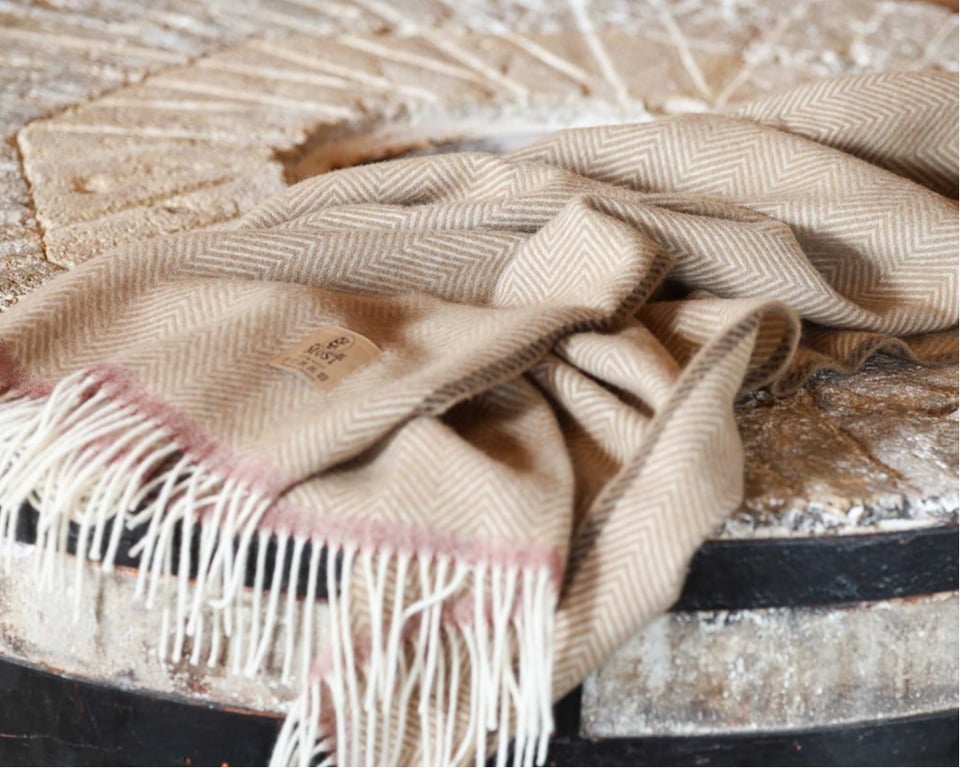 Uldplaid - Denver Crema 200 x 140 cm. billede 6