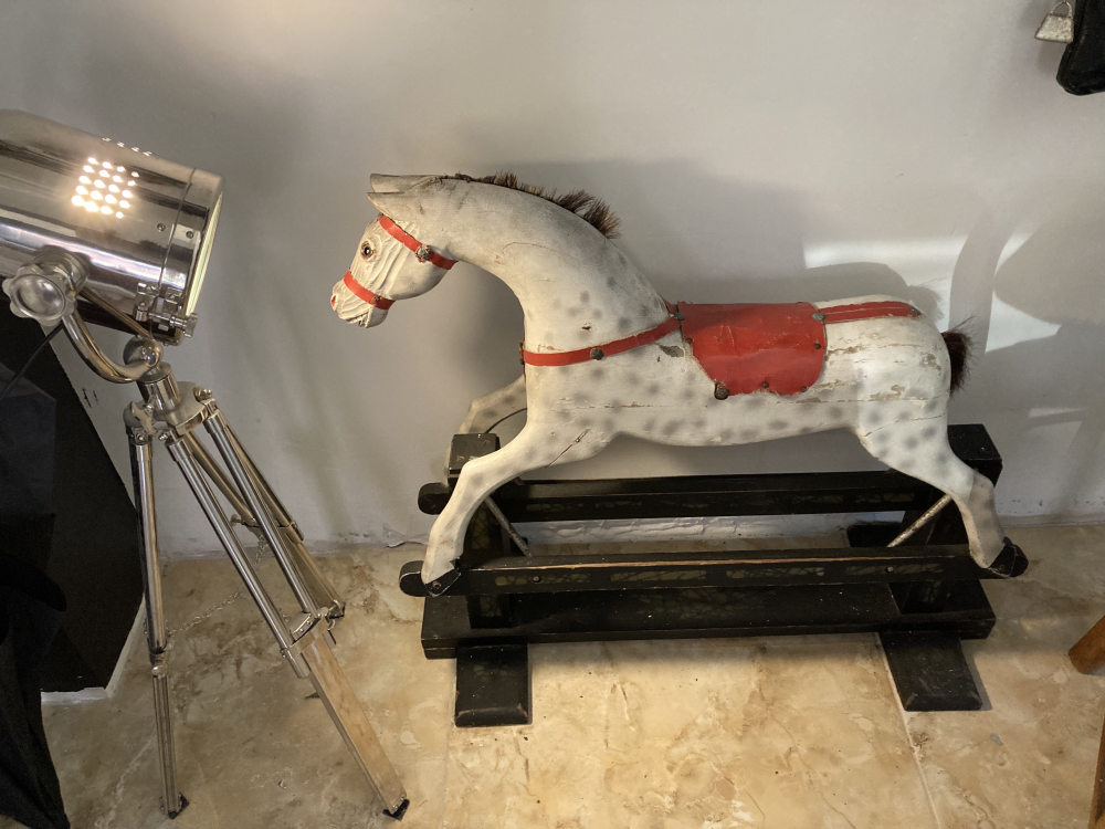 Antik Træ gyngehest (4)