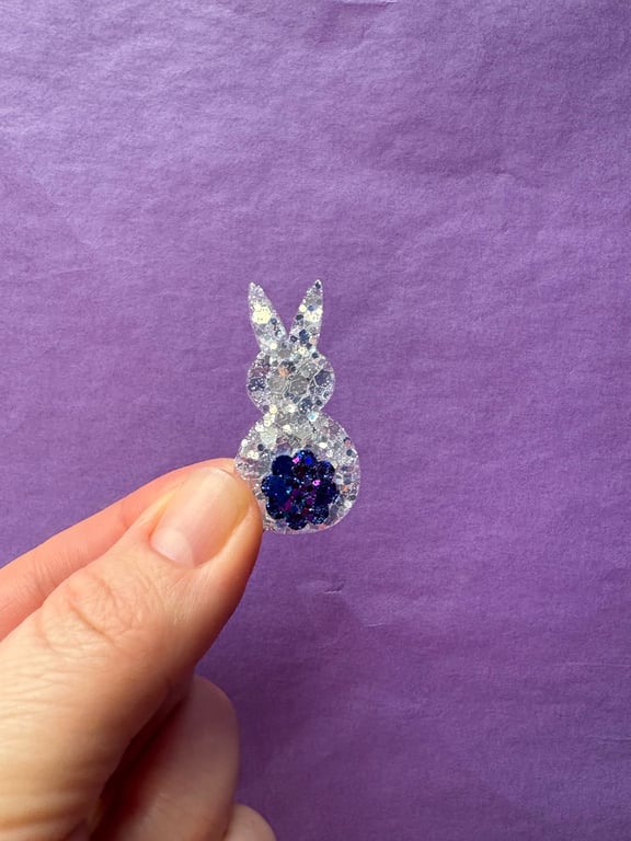 Bunny-bunny broche (Sølv/blå)