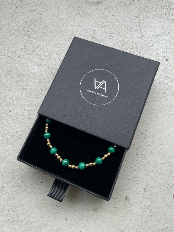 Malakit Royal med forgyldt 925 Sterling sølv i 18 karat guld billede 4