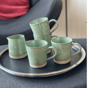 Krus m/hank, kobbergrøn – produktbillede