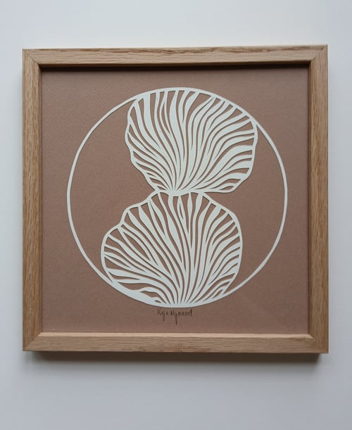 20x20cm papercut, nougat, indrammet