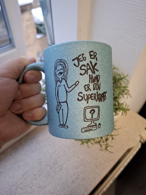 Krus: Jeg er SAK, hvad er din superkraft Lys blå Glimmer