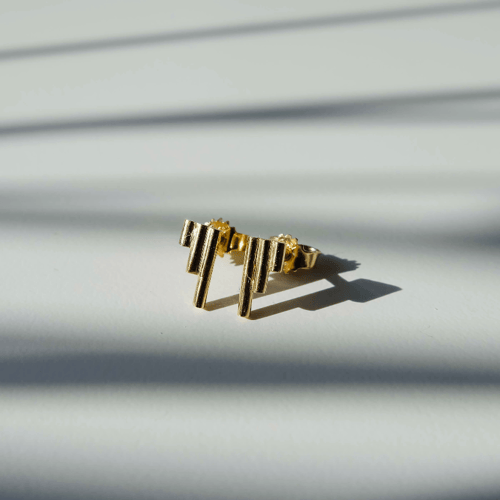 Deco Aviator Earrings small forgyldt (2)