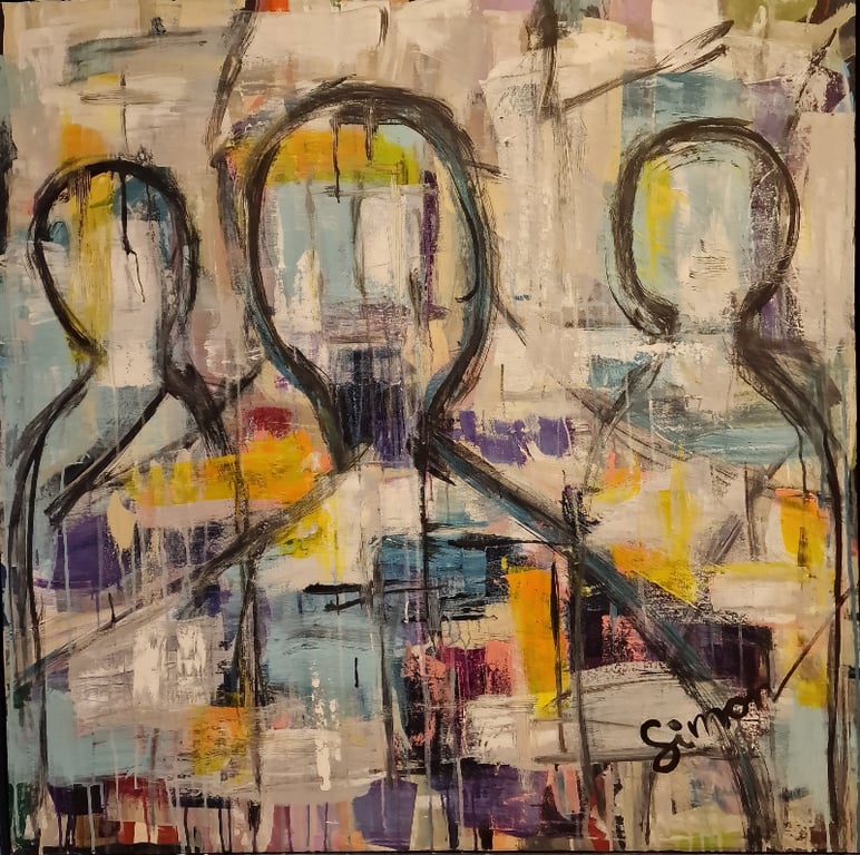 #1143 Maleri 100X100 cm  SOLD billede 2
