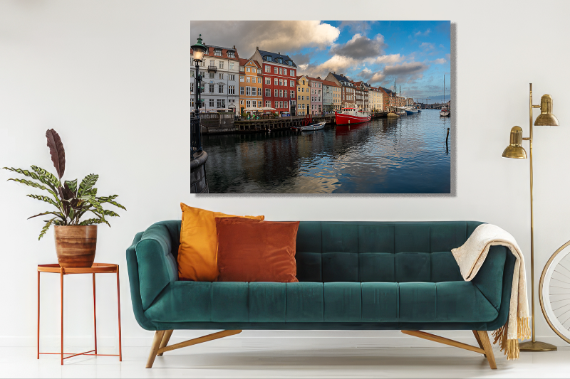 Nyhavn i København en smuk vinterdag billede 2