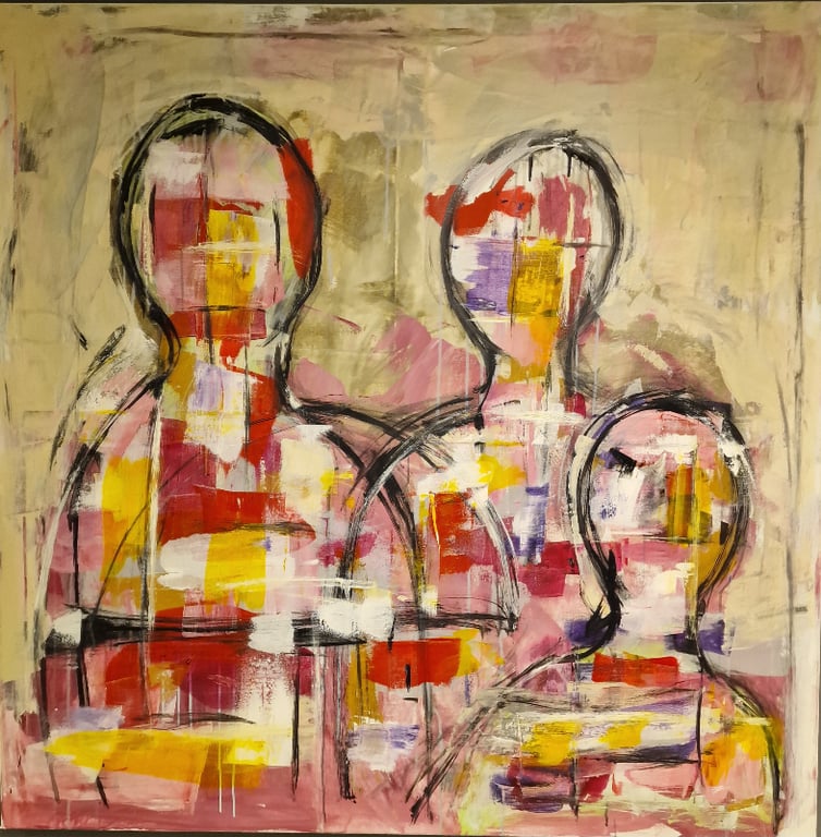#1156 Kunstværk 120X120 cm billede 2