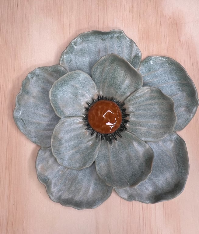 Vægblomst i mat grøn  billede 4