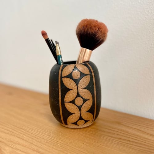 Sort vase m. mønster (5)