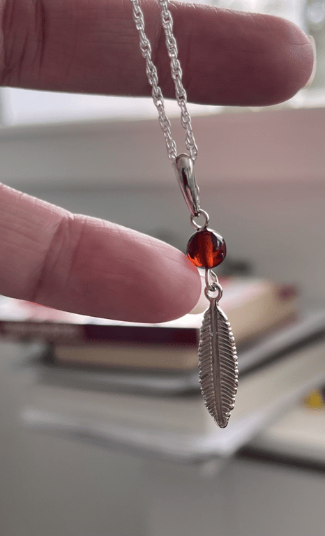 Nature D’ambre pendant Baltic amber og sølv billede 3